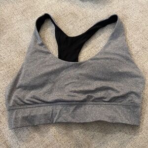 Activ8 Gray & Black‎ Sports Bra Racerback Medium Support Gray Athletic XL